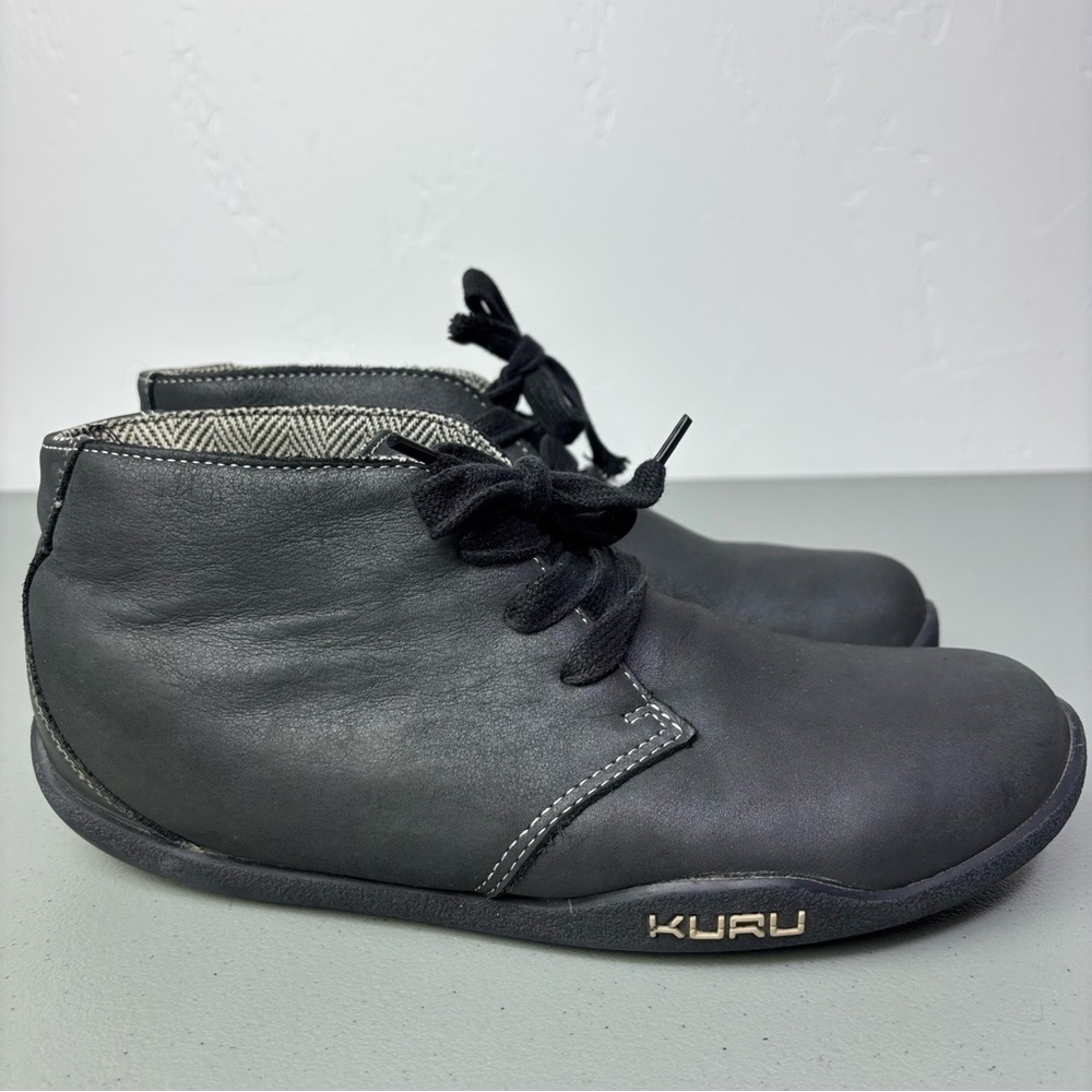 Kuru Aalto Women's Chukka Boots Orthotic Lace Up Black Leather 11.5